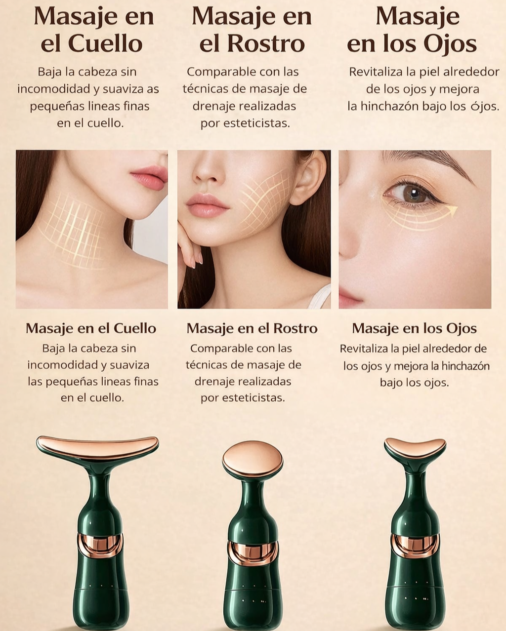 Masajeador Facial 3 en 1