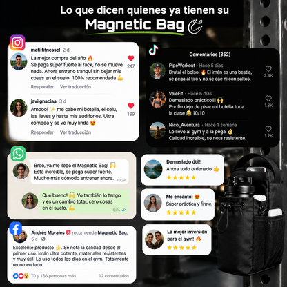Bolso Gym Crossfit Magnético - Fija tus accesorios al equipo - Evita dejar tus cosas tiradas mientras entrenas