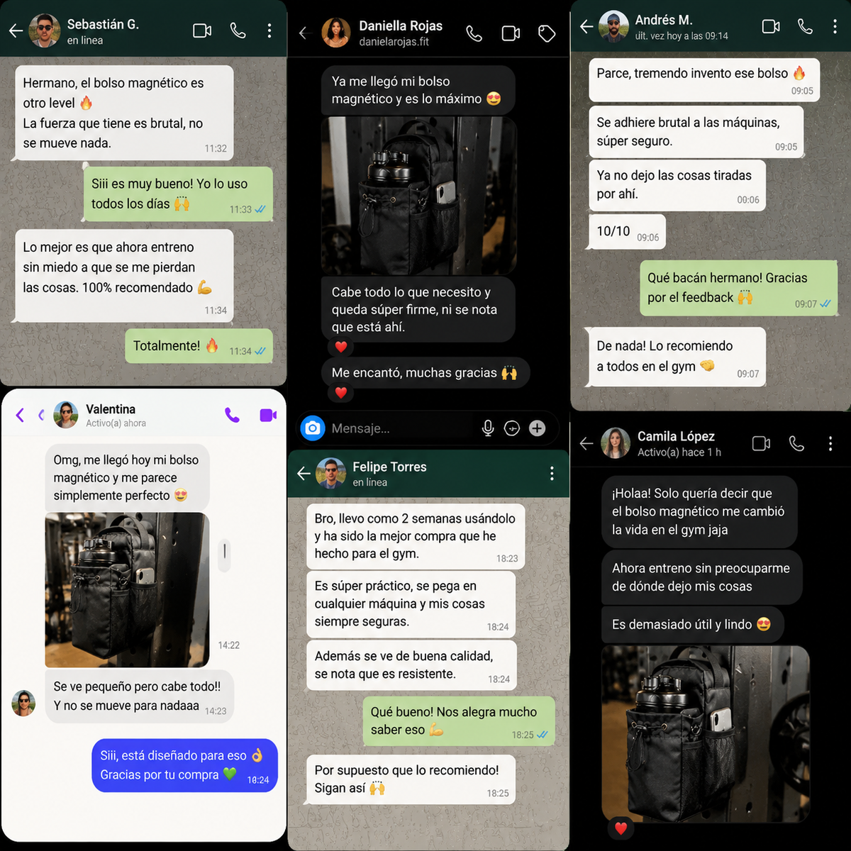 Bolso Gym Crossfit Magnético - Fija tus accesorios al equipo - Evita dejar tus cosas tiradas mientras entrenas