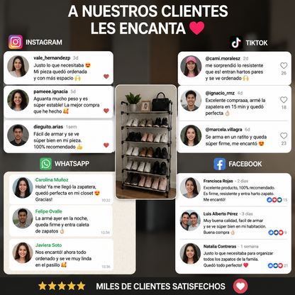 Zapateras multifuncional  6 Niveles  Negro