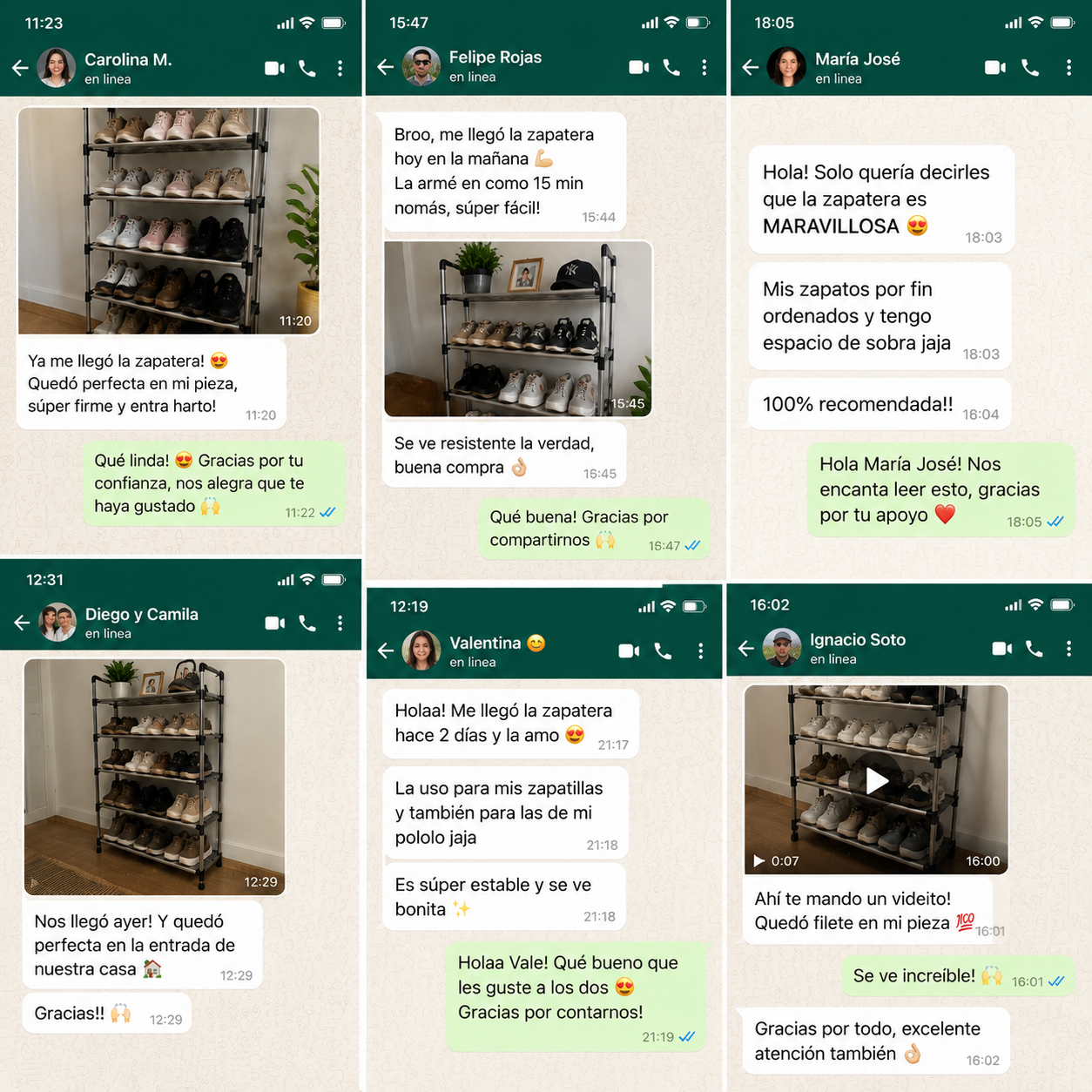 Zapateras multifuncional  6 Niveles  Negro