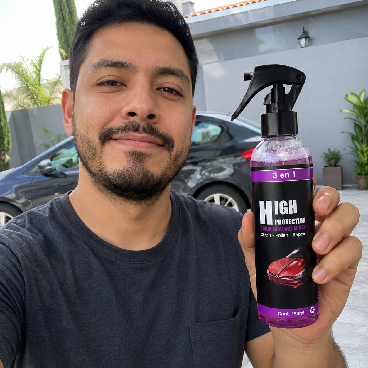 Spray Cerámico 3 en 1 - Limpia, da brillo y protege - Mejora el aspecto de tu vehículo en minutos