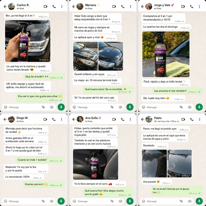 Spray Cerámico 3 en 1 - Limpia, da brillo y protege - Mejora el aspecto de tu vehículo en minutos