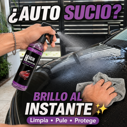 Spray Cerámico 3 en 1 - Limpia, da brillo y protege - Mejora el aspecto de tu vehículo en minutos
